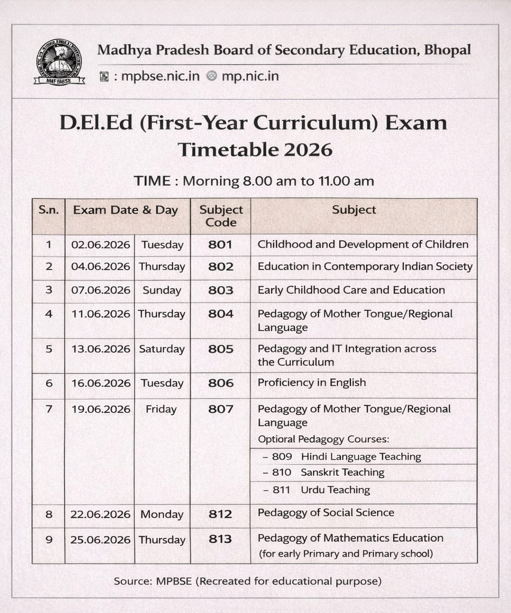 1st Year Time Table